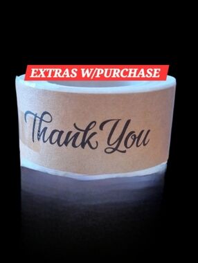120ct. Thank You Kraft - Brown Thank You Stickers Bonus 3 Random Polymailers